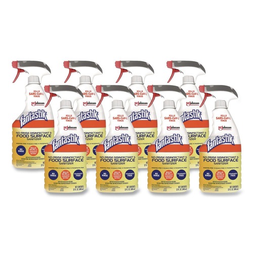 All-Purpose Cleaners | Fantastik 354125 32 oz No Rinse Disinfectant and Food Surface Sanitizer - Unscented (8/Carton) image number 0