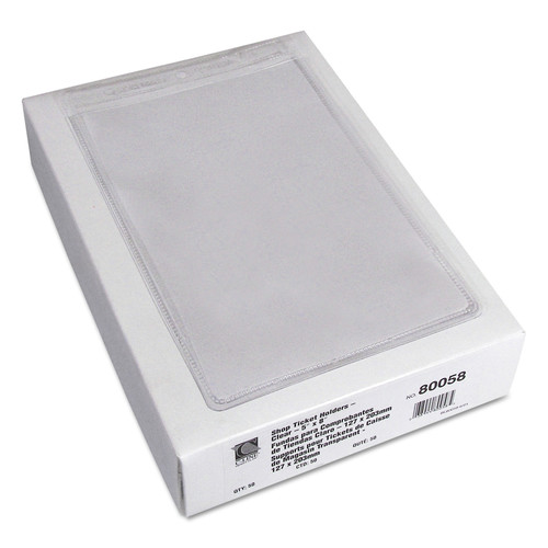 Sheet Protectors | C-Line 80058 5 in. x 8 in. 25-Sheet Vinyl Shop Ticket Holders - Clear (50/Box) image number 0