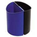 Trash & Waste Bins | Safco 9927BB 3 Gallon Plastic Desk-Side Recycling Receptacle - Black/Blue image number 0