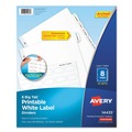 Dividers & Tabs | Avery 14435 11 in. x 8.5 in. 8 Big Tab Printable White Label Tab Dividers - White (20/PK) image number 0