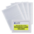Labels | C-Line 70238 2 x 3.5 Self-Adhesive Side Load Business Card Holders - Clear (10/Pack) image number 1