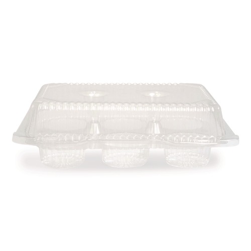 Food Trays, Containers, and Lids | Plastifar 18200 Bakery Containers, Muffin/Cupcake, 7.25 x 9.88 x 3.13, Clear, 250/Carton image number 0