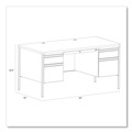 Office Desks & Workstations | Hirsh Industries 22654 60 in. x 30 in. x 29.5 in. Left and Right-Hand Pedestals: Box/File Drawer Format Teachers Pedestal Desks - Walnut/Black image number 2