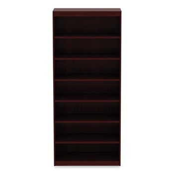 Alera ALEVA78436MY 35.63 in. x 11.81 in. x 83.86 in. Valencia Series 7-Shelf Square Corner Bookcase - Mahogany