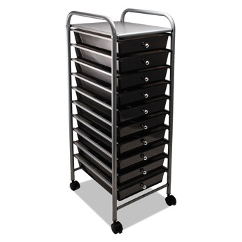 DESK ACCESSORIES AND OFFICE ORGANIZERS | Advantus 34007 13 in. x 15.38 in. x 37.75 in. Portable Drawer Organizer - Smoke/Matte Gray