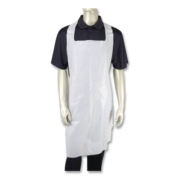 AmerCareRoyal RPA20HW 28 in. x 46 in. 1.77 mil Heavyweight Poly Aprons - One Size Fits All, White (500/Carton)