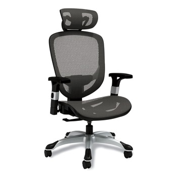 Alera ALEMV41BME48 17.24 in. to 20.98 in. Seat Height Supports Up to 275 lbs. Minerva Ergonomic Mesh Swivel Task Chair - Gray Seat/Back, Silver Base