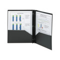 File Folders | Smead 87725 11 in. x 8.5 in. 180-Sheet Capacity Poly 2-Pocket Folder with Fasteners - Black (25/Box) image number 3