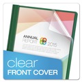 File Folders | Oxford 55856EE 8.5 in. x 11 in. 0.5 in. Capacity Report Cover - Clear/Hunter Green (25/Box) image number 1