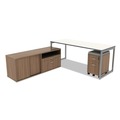 Office Carts & Stands | Alera ALEVABFWA Valencia Series 15.88 in. x 19.13 in. x 22.88 in. Mobile Box Mobile Pedestal Box File Cabinet - Walnut image number 3
