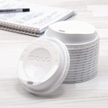 Cups and Lids | SOLO LGXW2-0007 The Gourmet Lid Hot Cup Lids for Trophy Plus, Fits 12 oz to 20 oz - White (1,500/Carton) image number 4
