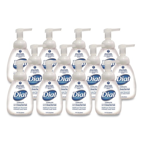 Hand Soaps | Dial Professional DIA 81075 7.5 oz. Antimicrobial Foaming Tabletop Pump Hand Wash (12/Carton) image number 0