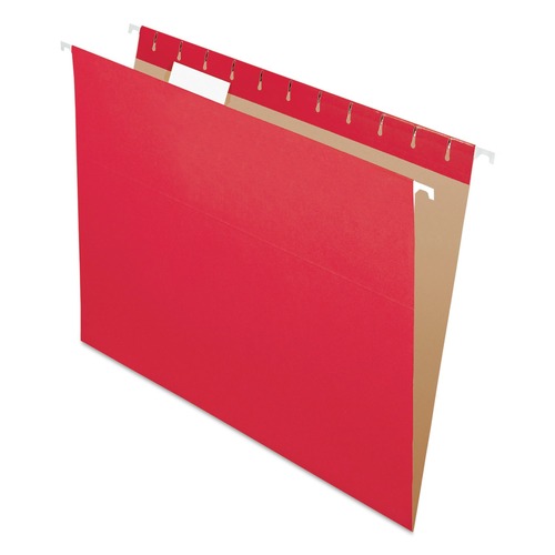 File Folders | Pendaflex 81608 1/5-Cut Tabs Letter Size Colored Hanging Folders - Red (25/Box) image number 0