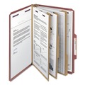 File Folders | Smead 19092 Eight SafeSHIELD Fasteners 2/5-Cut Tabs 3 Dividers Legal Size Pressboard Classification Folders - Red (10/Box) image number 1