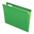 File Folders | Pendaflex 04152 1/5 BGR 1/5-Cut Tabs Colored Reinforced Hanging Folders - Letter Size/Bright Green (25/Box) image number 0