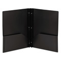 File Folders | Smead 87725 11 in. x 8.5 in. 180-Sheet Capacity Poly 2-Pocket Folder with Fasteners - Black (25/Box) image number 0