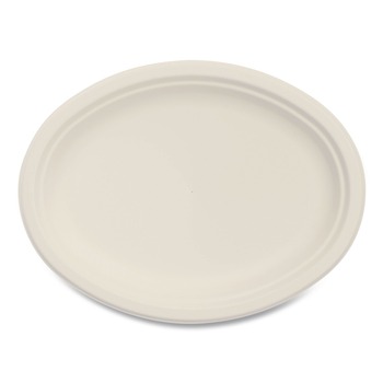 Dart 10FBRPLR1 10 in. Diameter Compostable Molded Fiber Platter Dinnerware - Natural (500/Carton)
