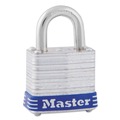 Office & Office Supplies | Master Lock 7D 1.12 in. Wide 2 Keys Laminated Steel Body Four-Pin Tumbler Lock - Silver/Blue image number 0
