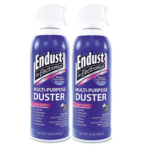 Office Accessories | Endust 11407 Compressed Air Duster For Electronics, 10oz, 2 Per Pack image number 0