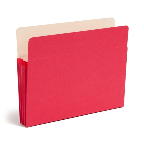 File Jackets & Sleeves | Smead 73231 3.5 in. Expansion Colored File Pockets - Letter Size, Red image number 0