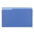 Back to School Sale | Universal UNV15301 1/3-Cut Tabs: Assorted 11-pt Stock Interior File Folders - Legal Size/Blue (100/Box) image number 2