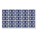 Labels | Smead 68320 0.75 in. x 1.5 in. "20-in Yearly End Tab File Folder Labels - Dark Blue (500/Roll) image number 1
