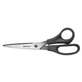 Arts & Crafts Supplies | Westcott 16907 8 in. All Purpose Straight Scissors with 3.5 in. Cut Length - Offset Black (3/Pack) image number 0