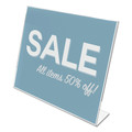 Office Presentation Supplies | Deflecto 66701 Classic Image 11 in. x 8.5 in. Insert Landscaped Slanted Sign Holder - Clear image number 3