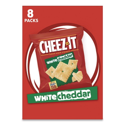 Snacks | Sunshine KEE12654 1.5 oz. Single-Serving Snack Bags Cheez-It Crackers - White Cheddar (8/Box) image number 0