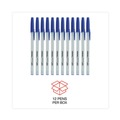 Pens | Universal UNV27411 Medium 1 mm Stick Ballpoint Pen - Blue Ink, Gray/Blue Barrel (1 Dozen) image number 4