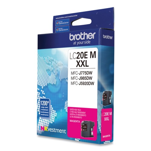 Ink & Toner | Brother LC20EM INKvestment 1,200 Page-Yield Super High-Yield Ink - Magenta image number 0
