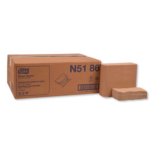 Paper Towels and Napkins | Tork N5186 1-Ply 15 in. x 17 in. Universal One-Ply Dinner Napkins - Natural (12/Carton) image number 0