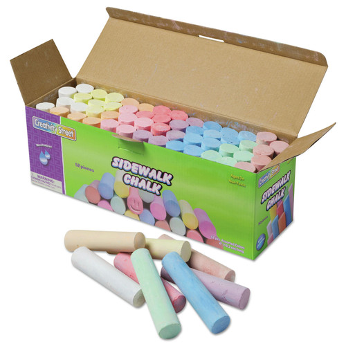 Arts & Crafts Supplies | Creativity Street PAC1752 4 in. x 1 in. Diameter Jumbo Stick Sidewalk Chalk - Assorted Colors (52/Set) image number 0