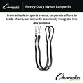 Label & Badge Holders | Champion Sports 126BLK 20 in. Long Metal J-Hook Fastener Lanyard - Black (12/Pack) image number 5