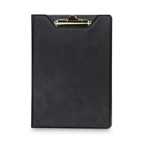 Back to School Sale | Samsill 71410 Value Inside Front Pocket Brass Clip Heavyweight Sealed Vinyl Padfolio - Black image number 0