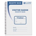 Label & Badge Holders | C-Line 97030 3-5/8 in. x 1-7/8 in. Visitor Badges with Registry Log - White (150/Box) image number 0