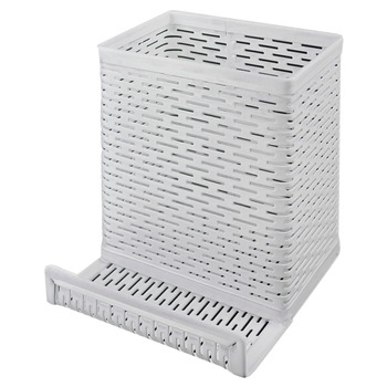DESKTOP ORGANIZERS | Artistic ART20014WH Urban Collection 3.5 in. x 3.5 in. Perforated Steel Punched Metal Pencil Cup/Cell Phone Stand - White