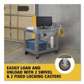 Cleaning Carts | Rubbermaid Commercial 2192463 BRUTE Heavy-Duty Ergo Handle Utility Cart Plastic 2 Shelves 750 lb Capacity 26-in x 55-in x 33.25-in Gray image number 9