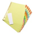 Dividers & Tabs | Universal UNV21876 11 in. x 8.5 in. 8-Tab Deluxe Extended Insertable Tab Indexes - Buff, Assorted Tabs (6/Pack) image number 0