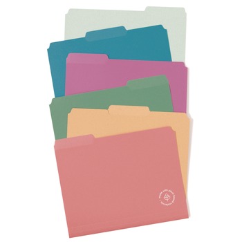 OFFICE AND OFFICE SUPPLIES | U Brands 6597U01-12 1/3 Cut Tabs Letter Size U-Eco Poly File Folders - Assorted Colors (24/Pack)