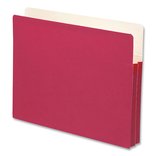 File Folders | Smead 73221 1.75 in. Expansion Colored File Pockets - Letter Size/Red image number 0