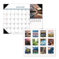 Back to School Sale | House of Doolittle 147 22 in. x 17 in. 12-Month (Jan-Dec 2026) Earthscapes Scenic Desk Pad Calendar - White Sheets/Black Binding/Corners image number 0