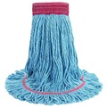  | Boardwalk BWK503BLCT 5 in. Super Loop Cotton/Synthetic Fiber Wet Mop Head - Large, Blue (12/Carton) image number 3