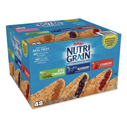 Snacks | Kellogg's KEE05872 1.3 oz. Bar Nutri-Grain Soft Baked Breakfast Bars - Asstd: Apple, Blueberry, Strawberry (48/Carton) image number 0