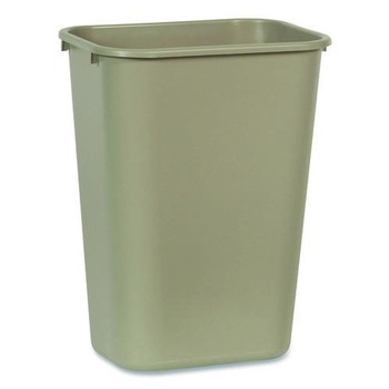 TRASH WASTE BINS | Rubbermaid Commercial FG295700BEIG 10.25-Gallon Rectangular Deskside Wastebasket - Beige