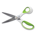 Back to School Sale | Westcott 16447 8 in. Long 3.25 in. Cut Length CarboTitanium Bonded Scissors - Straight White/Green Handle image number 2