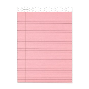 TOPS 63150 50-Sheet 8.5 in. x 11.75 in. Wide/Legal Rule Prism plus Colored Writing Pads - Pastel Pink (12/Pack)
