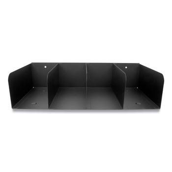 CONTROLTEK 500070 16 in. x 8 in. x 4 in. 4-Compartments Heavy Gauge Steel Trays - Black