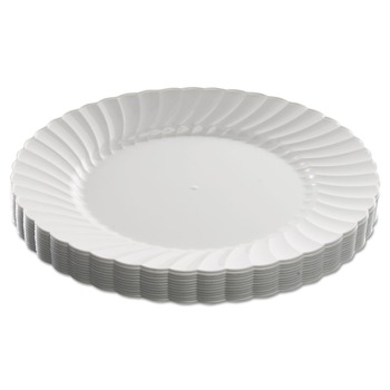 BOWLS AND PLATES | WNA WNA RSCW91512W 9 in. Diameter Plates Classicware Plastic Dinnerware - White (180/Carton)