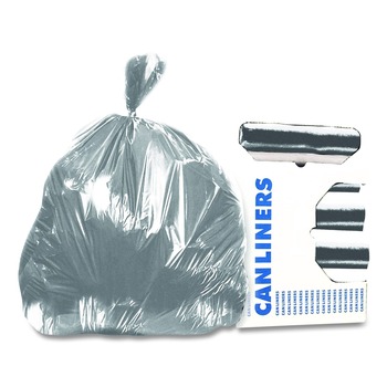 Heritage H7856WS 39 in. x 56 in. 1.7 mil 55 Gallon Linear Low-Density Can Liners - Silver (50/Carton)